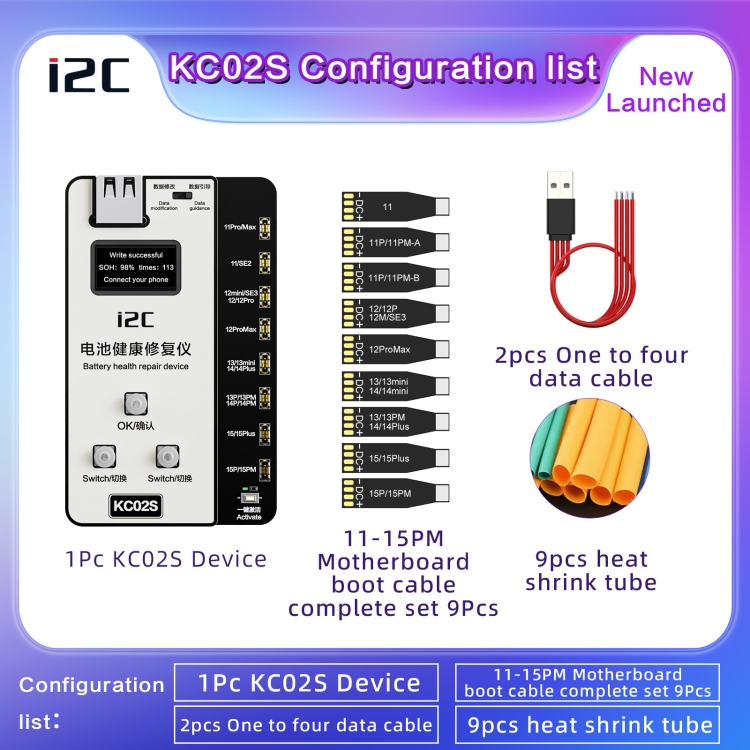 i2C KC02S Battery Health Recovery Device Activation Instrument For iPhone 11-15 Series - 5