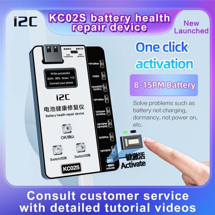 i2C KC02S Battery Health Recovery Device Activation Instrument For iPhone 11-15 Series - 6