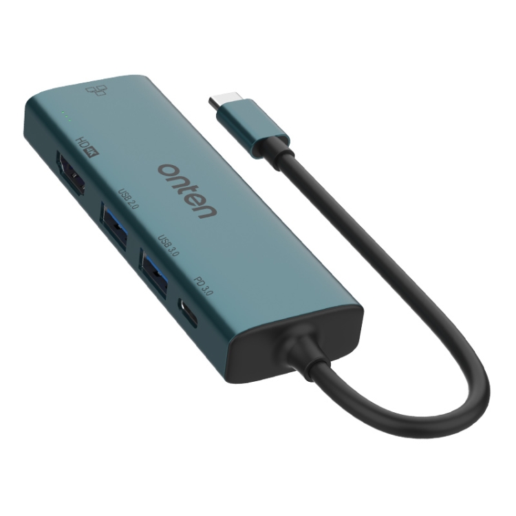 Onten UC125 5 in 1 USB-C / Type-C to HDMI+USB3.0+PD3.0 Multi-function HUB with 100Mbps Network Card - 2