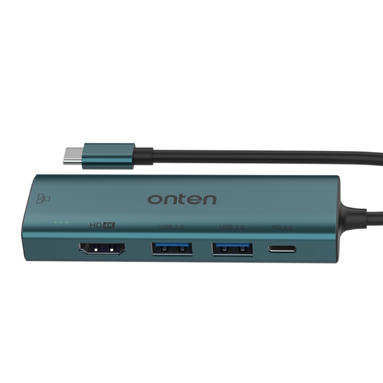 Onten UC125 5 in 1 USB-C / Type-C to HDMI+USB3.0+PD3.0 Multi-function HUB with 100Mbps Network Card - 3