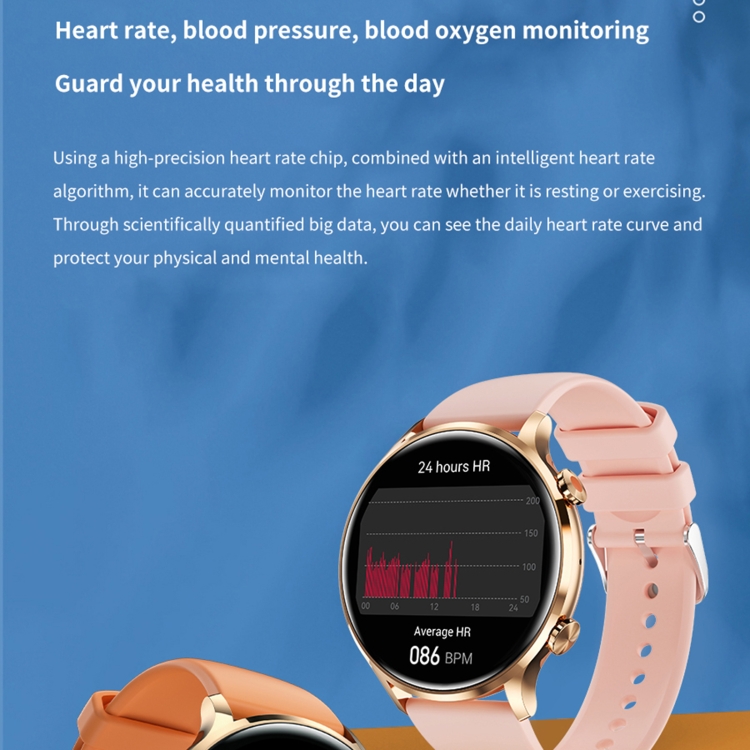 QS40 Reloj deportivo inteligente BT5.2 de 1,39 pulgadas, compatible con llamadas Bluetooth / sueño / oxígeno en sangre / temperatura / frecuencia cardíaca / monitor de salud de presión arterial (naranja) - B7