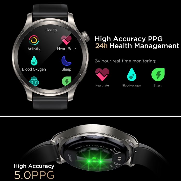 JR-FV1 Venture Series El reloj inteligente con llamada Bluetooth de 1,43 pulgadas admite monitoreo del sueño / detección de oxígeno en sangre (gris oscuro) - 7