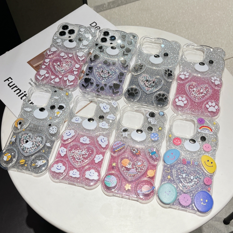 For iPhone 14 Plus Bear Shaped Painted TPU Phone Case(Astronaut) For iPhone 14 Plus Bear Shaped Painted TPU Phone Case(Astronaut)