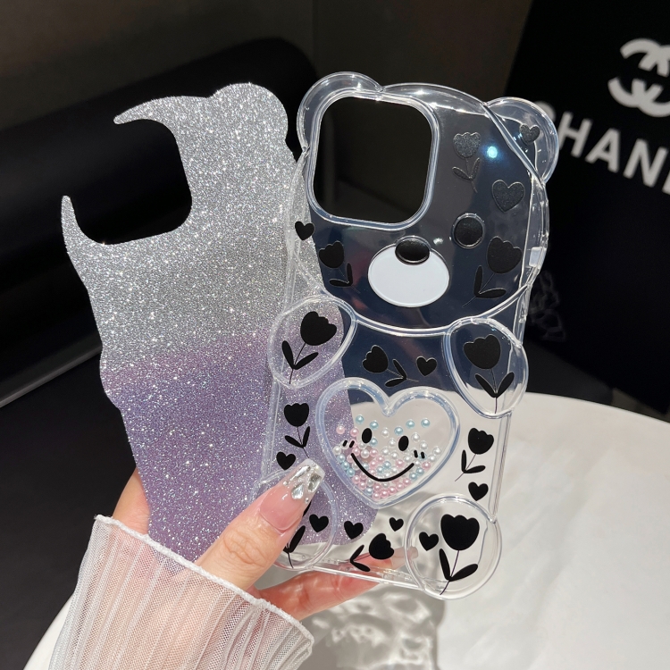 For iPhone 14 Plus Bear Shaped Painted TPU Phone Case(Astronaut) For iPhone 14 Plus Bear Shaped Painted TPU Phone Case(Astronaut)