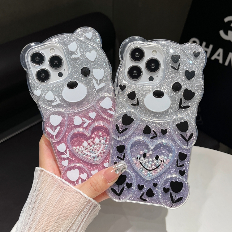 For iPhone 14 Plus Bear Shaped Painted TPU Phone Case(Astronaut) For iPhone 14 Plus Bear Shaped Painted TPU Phone Case(Astronaut)