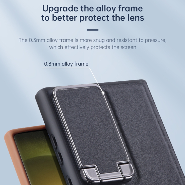 For Samsung Galaxy S24+ 5G Lens Flip Cover All-inclusive Phone Case with Holder(Brown) For Samsung Galaxy S24+ 5G Lens Flip Cover All-inclusive Phone Case with Holder(Brown)