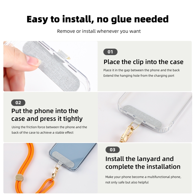 mutural Universal Mobile Phone Solid Color Lanyard(Orange)