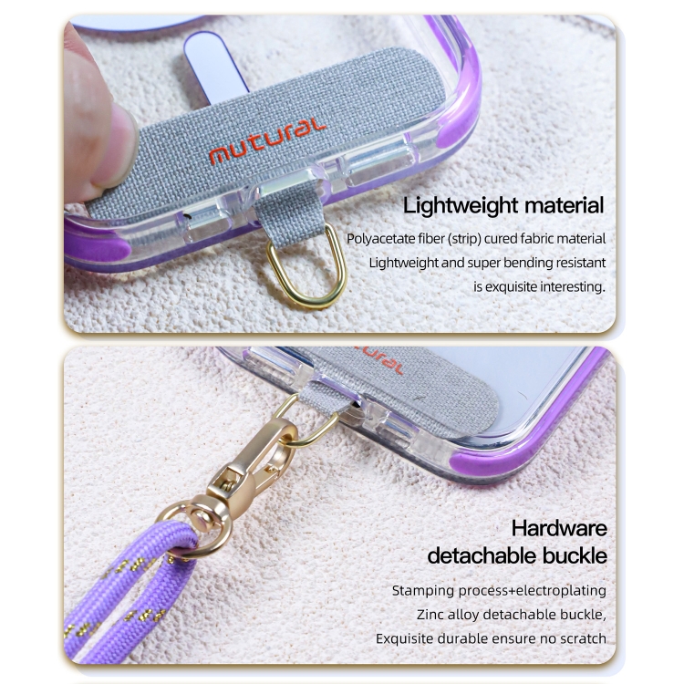 mutural Universal Mobile Phone Lanyard(Pink Gold)