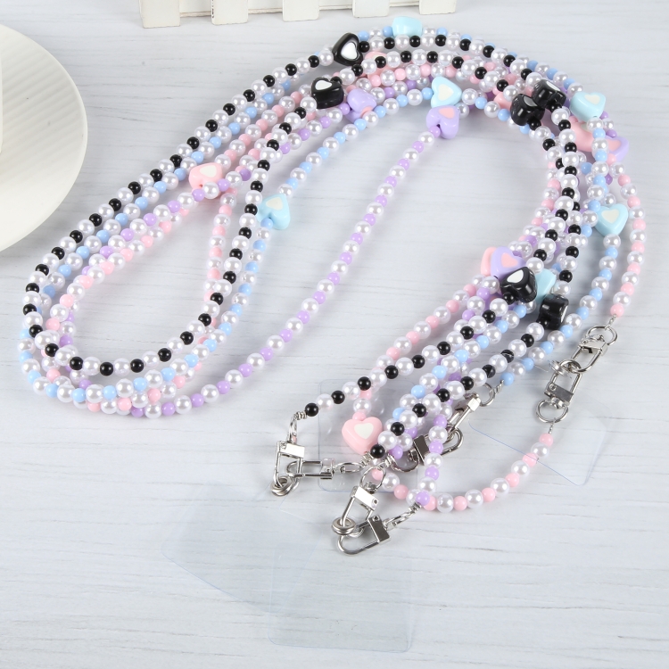Mobile Phone Anti-lost Love Heart Crossbody Long Bead Chain(Pink) Mobile Phone Anti-lost Love Heart Crossbody Long Bead Chain(Pink)