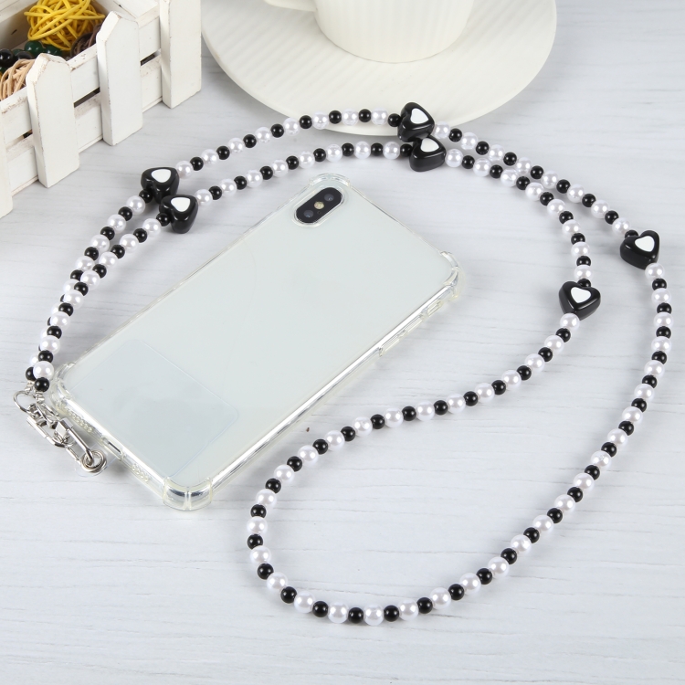 Mobile Phone Anti-lost Love Heart Crossbody Long Bead Chain(Pink) Mobile Phone Anti-lost Love Heart Crossbody Long Bead Chain(Pink)