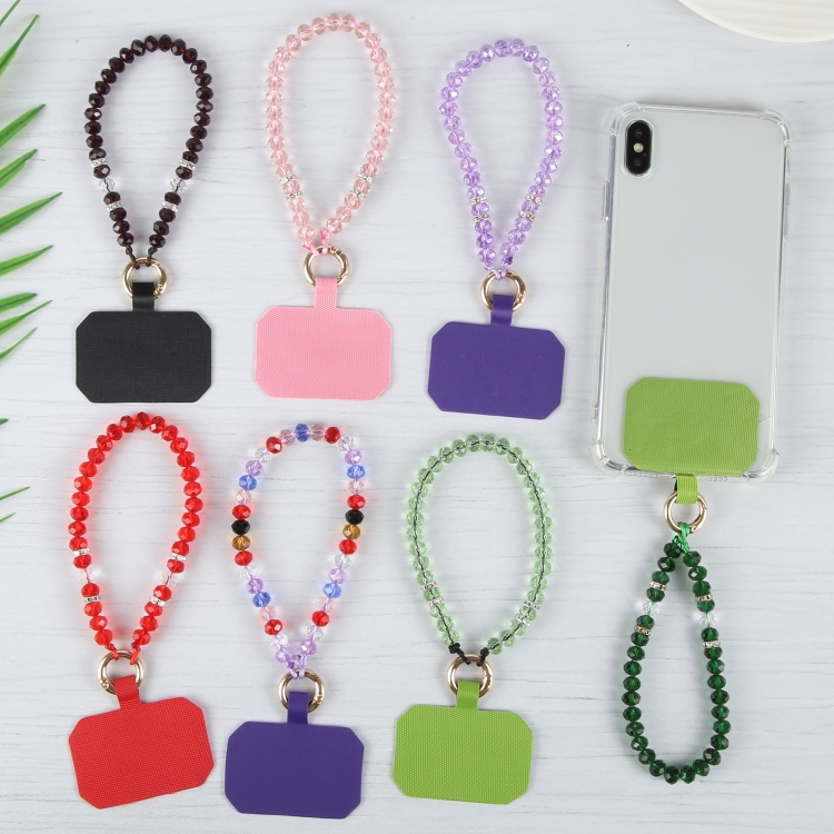 Mobile Phone Anti-lost Bead Chain Short Lanyard with Pad(Green) Mobile Phone Anti-lost Bead Chain Short Lanyard with Pad(Green)