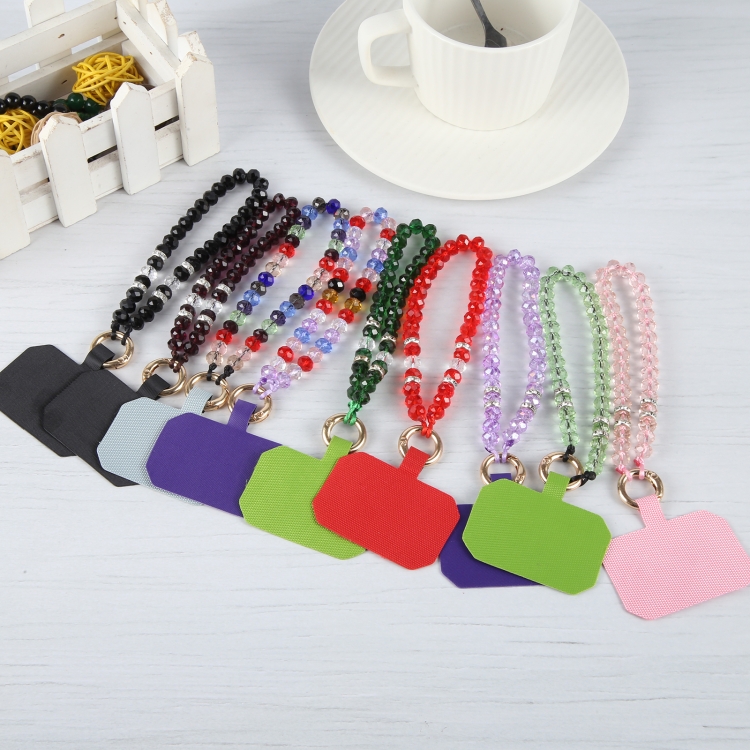 Mobile Phone Anti-lost Bead Chain Short Lanyard with Pad(Green) Mobile Phone Anti-lost Bead Chain Short Lanyard with Pad(Green)