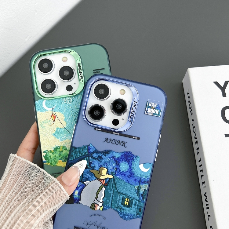 For iPhone 15 Electroplated Lens Illustration Phone Case(Grey) For iPhone 15 Electroplated Lens Illustration Phone Case(Grey)