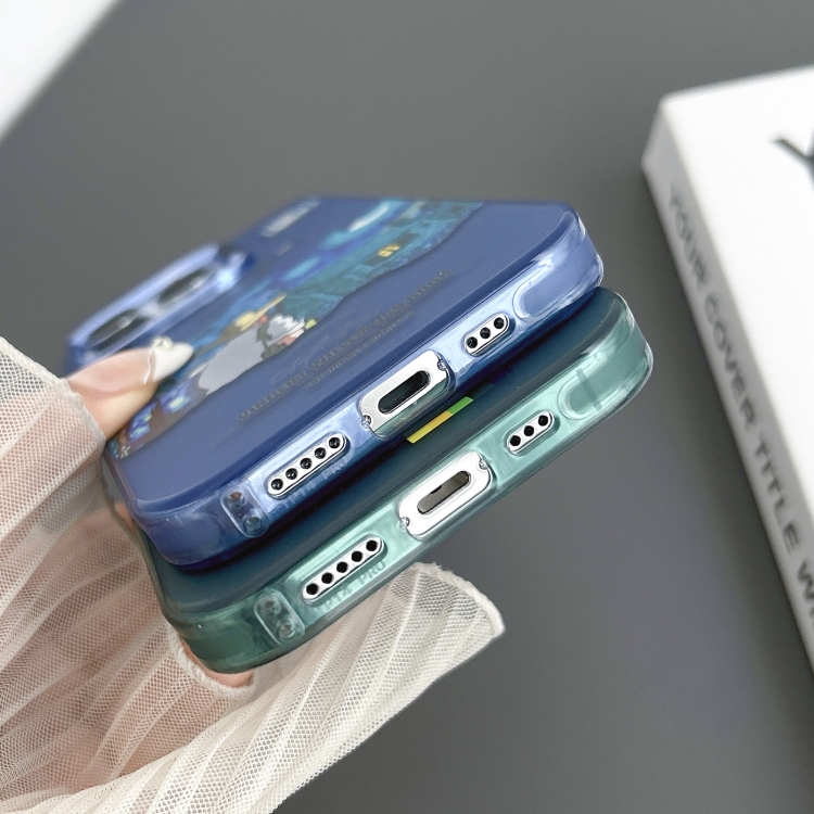 For iPhone 15 Electroplated Lens Illustration Phone Case(Grey) For iPhone 15 Electroplated Lens Illustration Phone Case(Grey)