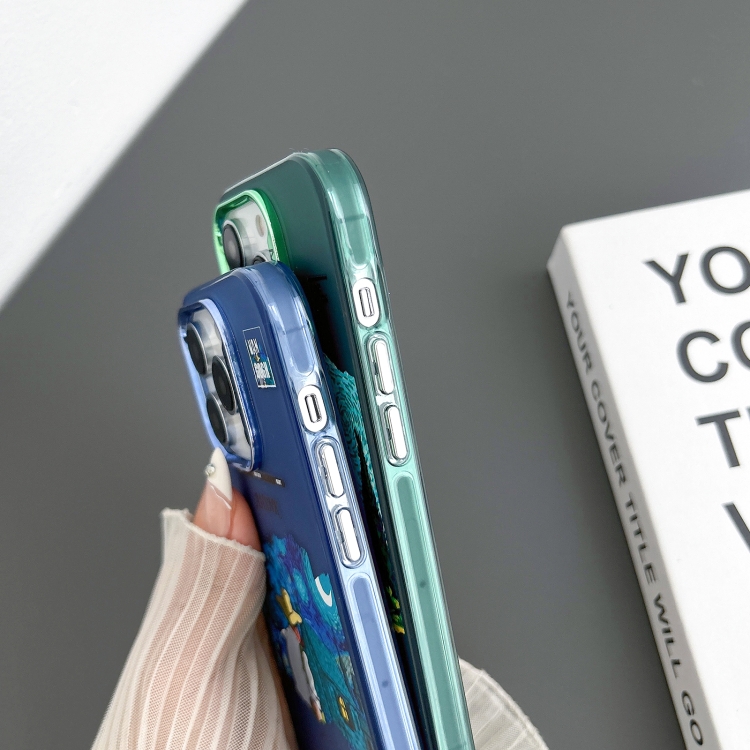 For iPhone 15 Electroplated Lens Illustration Phone Case(Grey) For iPhone 15 Electroplated Lens Illustration Phone Case(Grey)
