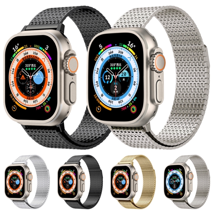 For Apple Watch Series 2 42mm Milanese Loop Magnetic Clasp Stainless Steel  Watch Band(Black)