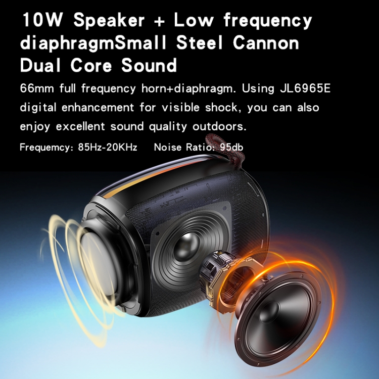 Yesido YSW20 LED Colorful TWS Bluetooth Speaker(Black) Yesido YSW20 LED Colorful TWS Bluetooth Speaker(Black)