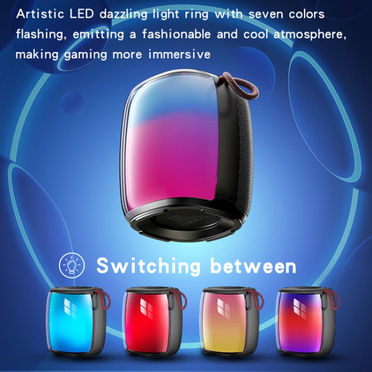 Yesido YSW20 LED Colorful TWS Bluetooth Speaker(Black) Yesido YSW20 LED Colorful TWS Bluetooth Speaker(Black)