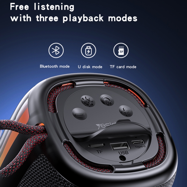 Yesido YSW20 LED Colorful TWS Bluetooth Speaker(Black) Yesido YSW20 LED Colorful TWS Bluetooth Speaker(Black)
