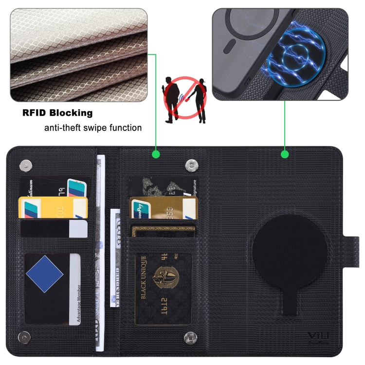 For iPhone 14 Pro ViLi GHA Series Shockproof MagSafe RFID Leather Attraction Horizontal Flip Phone Case(Black) For iPhone 14 Pro ViLi GHA Series Shockproof MagSafe RFID Leather Attraction Horizontal Flip Phone Case(Black)
