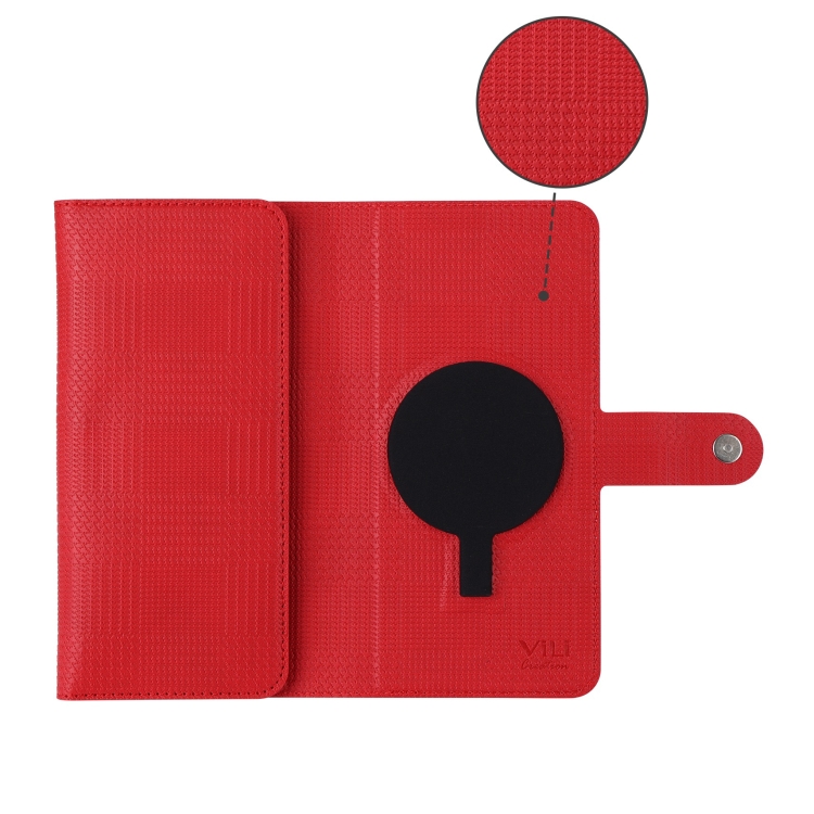 For iPhone 15 ViLi GHA Series Shockproof MagSafe RFID Leather Attraction Horizontal Flip Phone Case(Red)