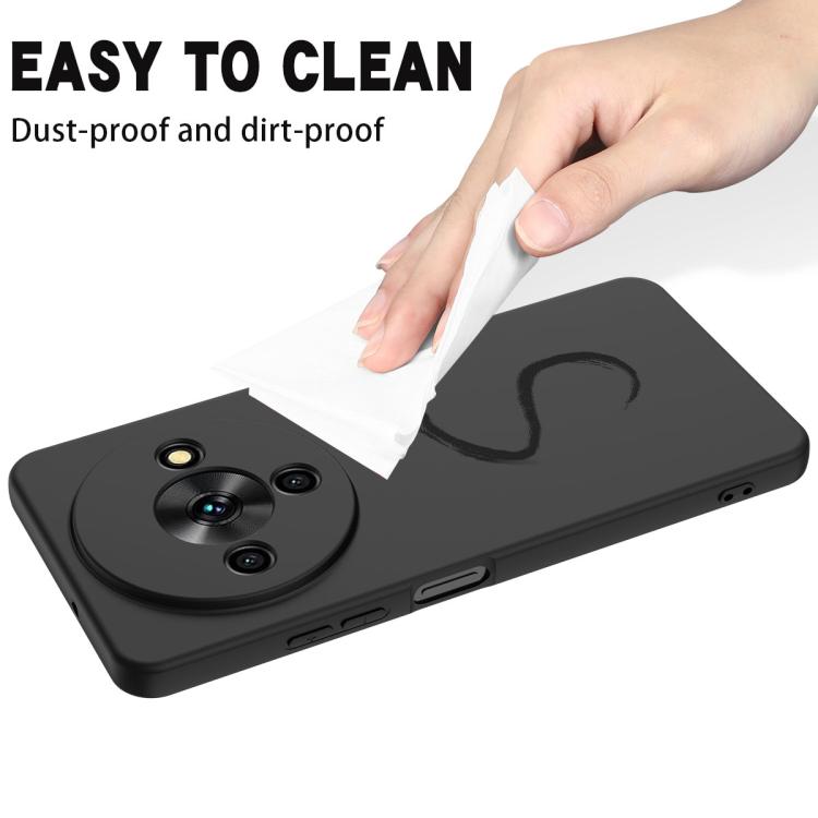 For ZTE Blade A76 5G Solid Color Liquid Silicone Dropproof Full Coverage Phone Case(Black)