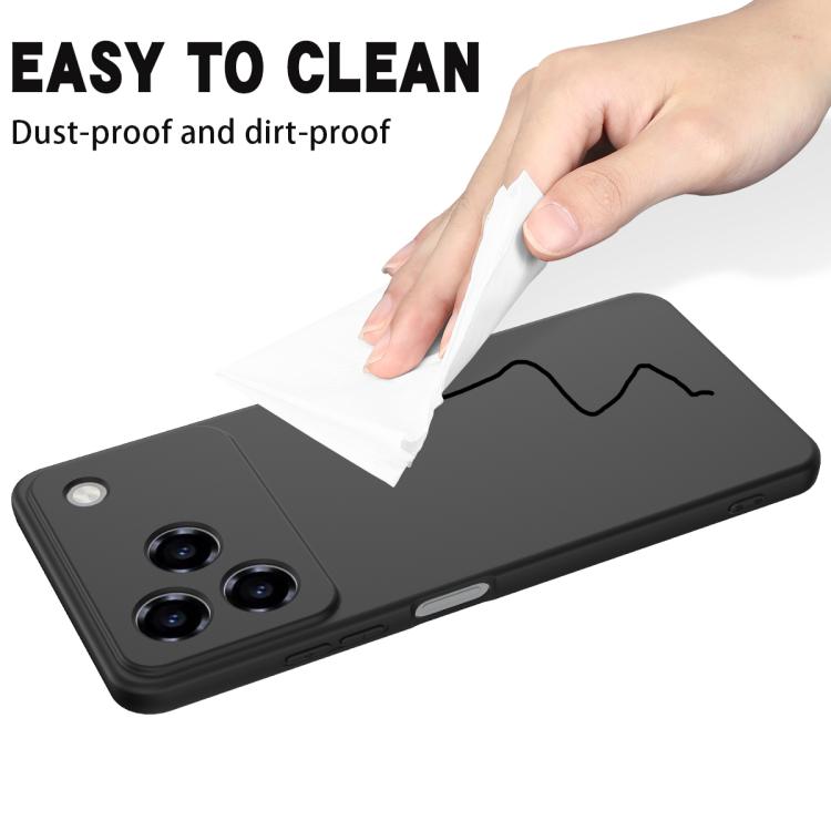 For ZTE Blade A36 4G / A56 Pro 4G Solid Color Liquid Silicone Dropproof Full Coverage Phone Case(Black)