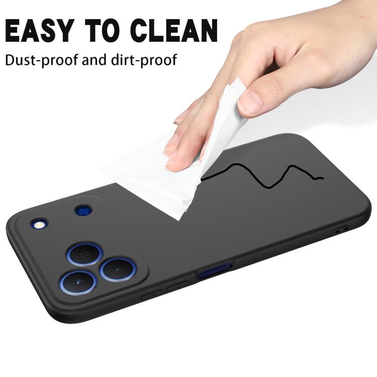 For ZTE Blade V80 Pro 4G Solid Color Liquid Silicone Dropproof Full Coverage Phone Case(Black)