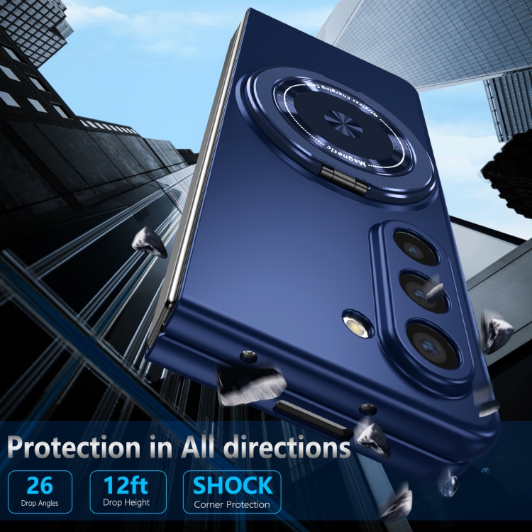 For Samsung Galaxy Z Fold5 5G 360 Degree Rotating Holder MagSafe PC Full Coverage Shockproof Phone Case(Blue) For Samsung Galaxy Z Fold5 5G 360 Degree Rotating Holder MagSafe PC Full Coverage Shockproof Phone Case(Blue)