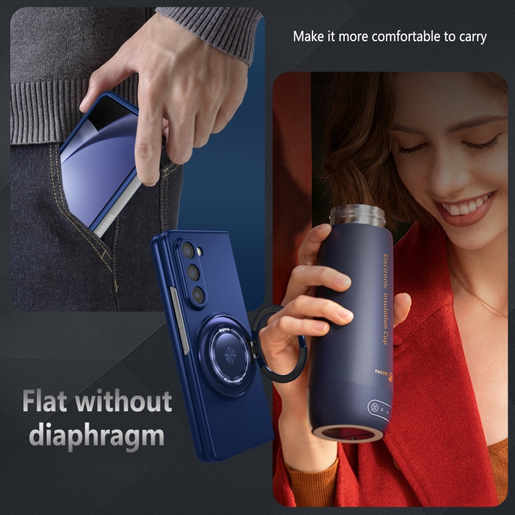 For Samsung Galaxy Z Fold5 5G 360 Degree Rotating Holder MagSafe PC Full Coverage Shockproof Phone Case(Blue) For Samsung Galaxy Z Fold5 5G 360 Degree Rotating Holder MagSafe PC Full Coverage Shockproof Phone Case(Blue)