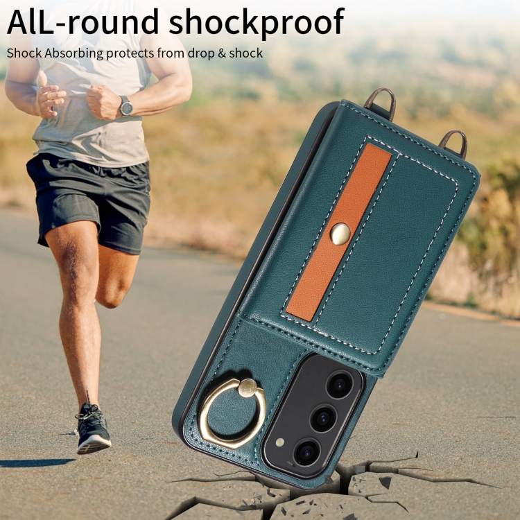 For Samsung Galaxy S23+ 5G Crossbodys Wallet Bag Ring Holder Leather Phone Case(Green) For Samsung Galaxy S23+ 5G Crossbodys Wallet Bag Ring Holder Leather Phone Case(Green)