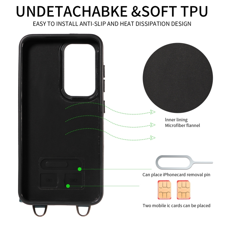 For Samsung Galaxy S23+ 5G Crossbodys Wallet Bag Ring Holder Leather Phone Case(Green) For Samsung Galaxy S23+ 5G Crossbodys Wallet Bag Ring Holder Leather Phone Case(Green)