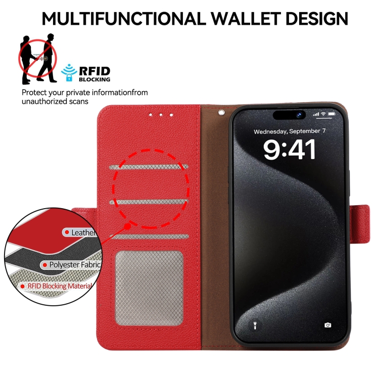 For Samsung Galaxy S22 Ultra 5G ABEEL Side-Magnetic Litchi Pattern Leather RFID Phone Case(Red) For Samsung Galaxy S22 Ultra 5G ABEEL Side-Magnetic Litchi Pattern Leather RFID Phone Case(Red)