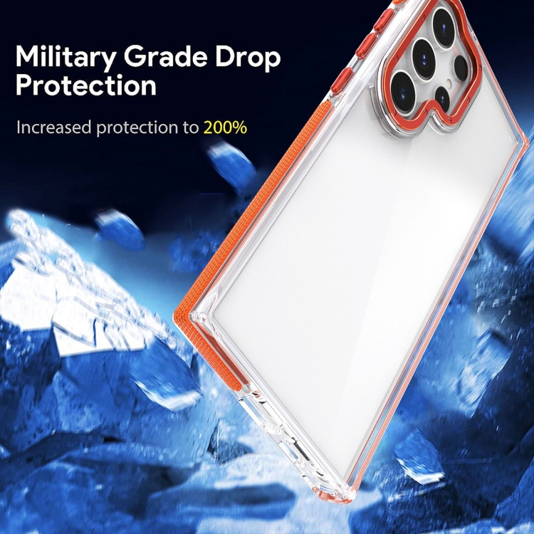 For Samsung Galaxy S24 Ultra 5G Dual-Color Clear Acrylic Hybrid TPU Phone Case(Orange) For Samsung Galaxy S24 Ultra 5G Dual-Color Clear Acrylic Hybrid TPU Phone Case(Orange)