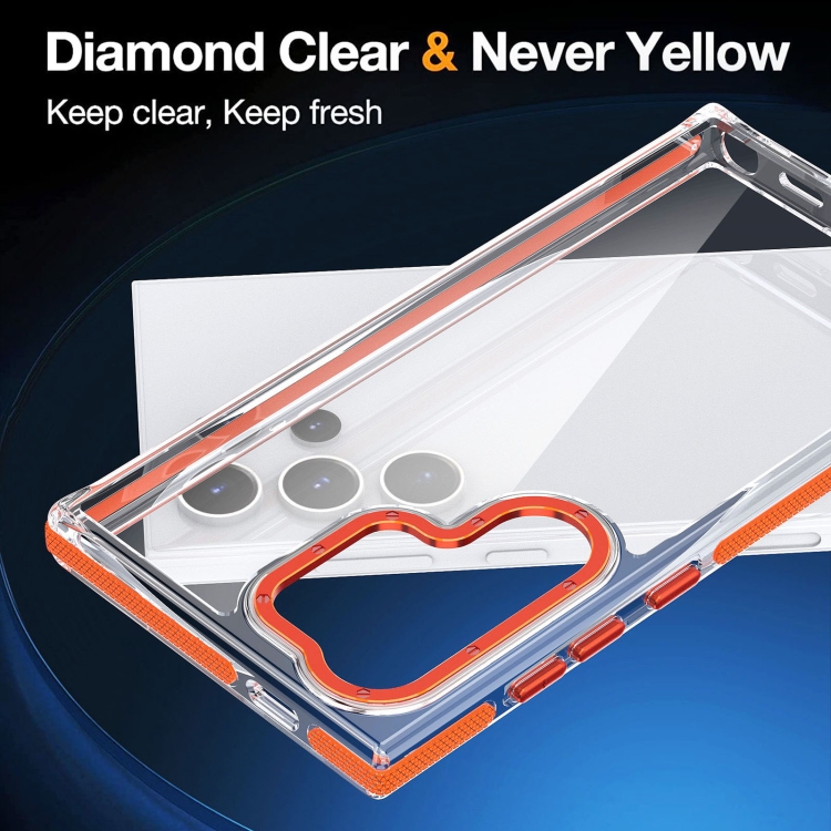 For Samsung Galaxy S24 Ultra 5G Dual-Color Clear Acrylic Hybrid TPU Phone Case(Orange) For Samsung Galaxy S24 Ultra 5G Dual-Color Clear Acrylic Hybrid TPU Phone Case(Orange)
