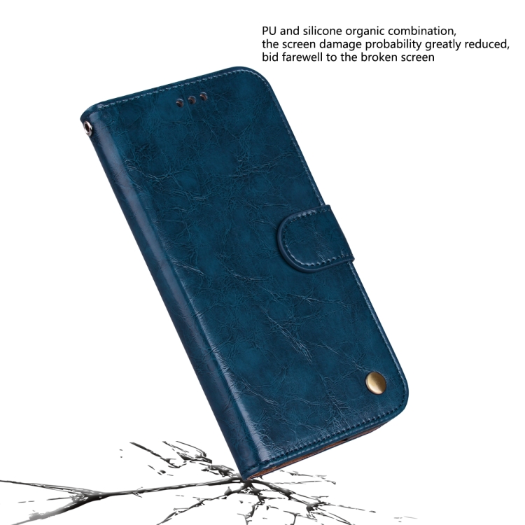 Oil Wax Texture Shockproof Flip Leather Phone Case For iPhone 15(Blue) Oil Wax Texture Shockproof Flip Leather Phone Case For iPhone 15(Blue)
