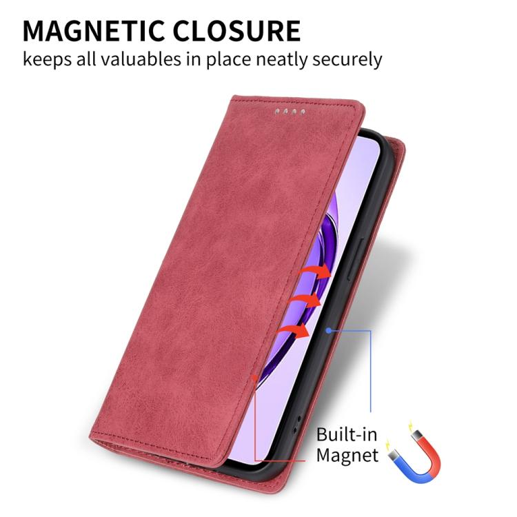 For Redmi 15C 5G / 4G Global 171mm / Poco C85 4G Business Solid Color Magnetic RFID Leather Phone Case(Red)