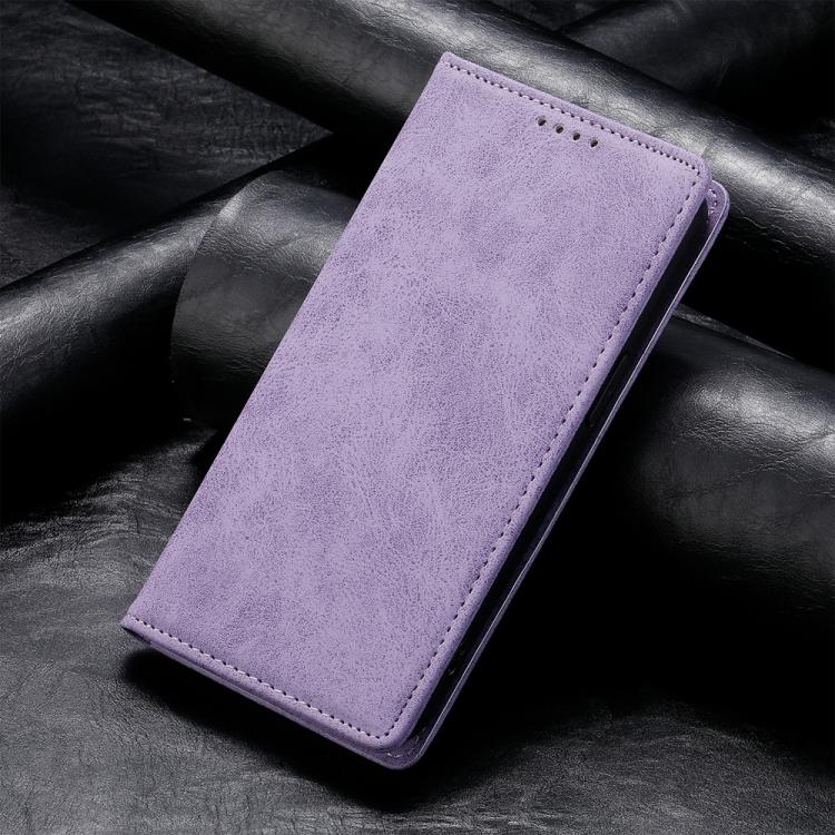 For Redmi Note 15 Pro+ 5G 163.3mm / Poco M8 Pro 5G Business Solid Color Magnetic RFID Leather Phone Case(Purple)