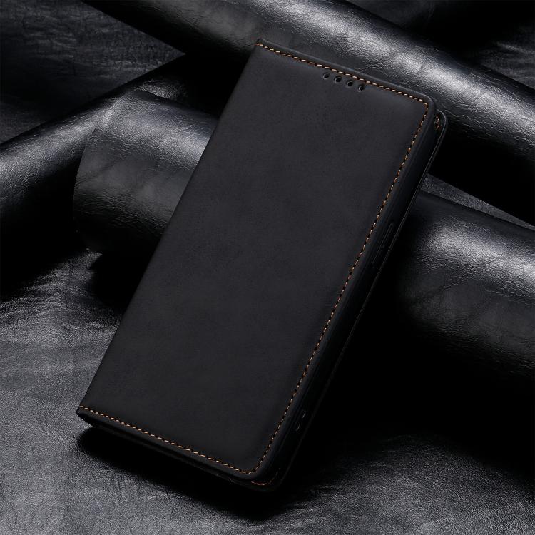 For Redmi A7 Pro 4G / 5G 171mm / Poco C85x 5G Business Solid Color Magnetic RFID Leather Phone Case(Black)