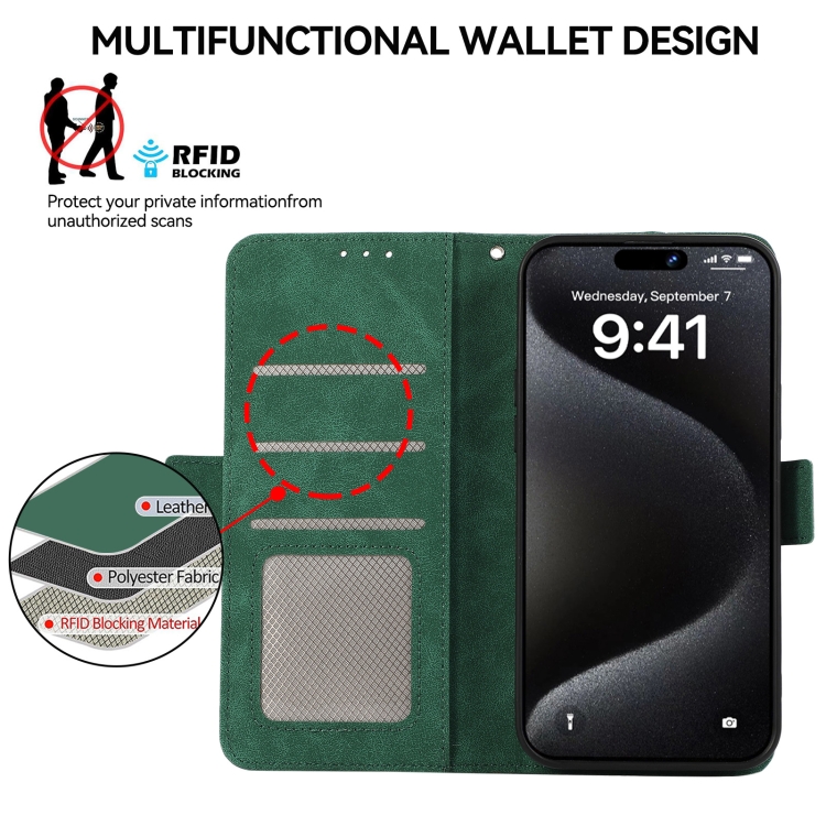 For Samsung Galaxy S22 Ultra 5G ABEEL Frosted Magnetic RFID Leather Phone Case(Green) For Samsung Galaxy S22 Ultra 5G ABEEL Frosted Magnetic RFID Leather Phone Case(Green)
