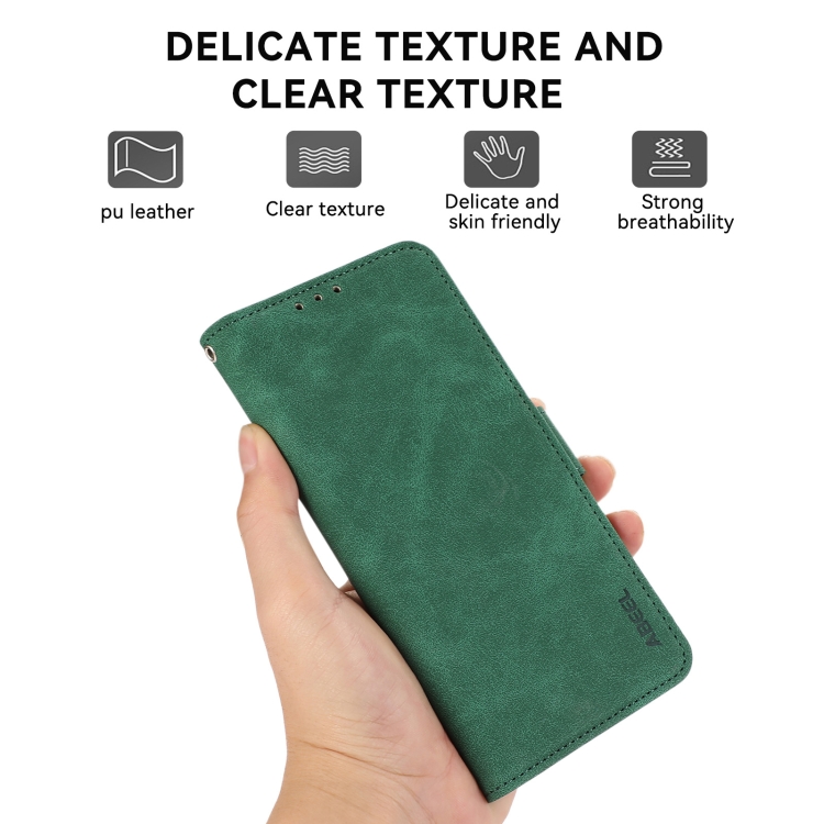 For Samsung Galaxy S22 Ultra 5G ABEEL Frosted Magnetic RFID Leather Phone Case(Green) For Samsung Galaxy S22 Ultra 5G ABEEL Frosted Magnetic RFID Leather Phone Case(Green)
