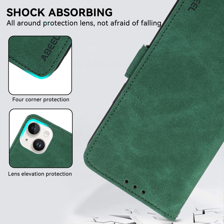For Samsung Galaxy S22 Ultra 5G ABEEL Frosted Magnetic RFID Leather Phone Case(Green) For Samsung Galaxy S22 Ultra 5G ABEEL Frosted Magnetic RFID Leather Phone Case(Green)