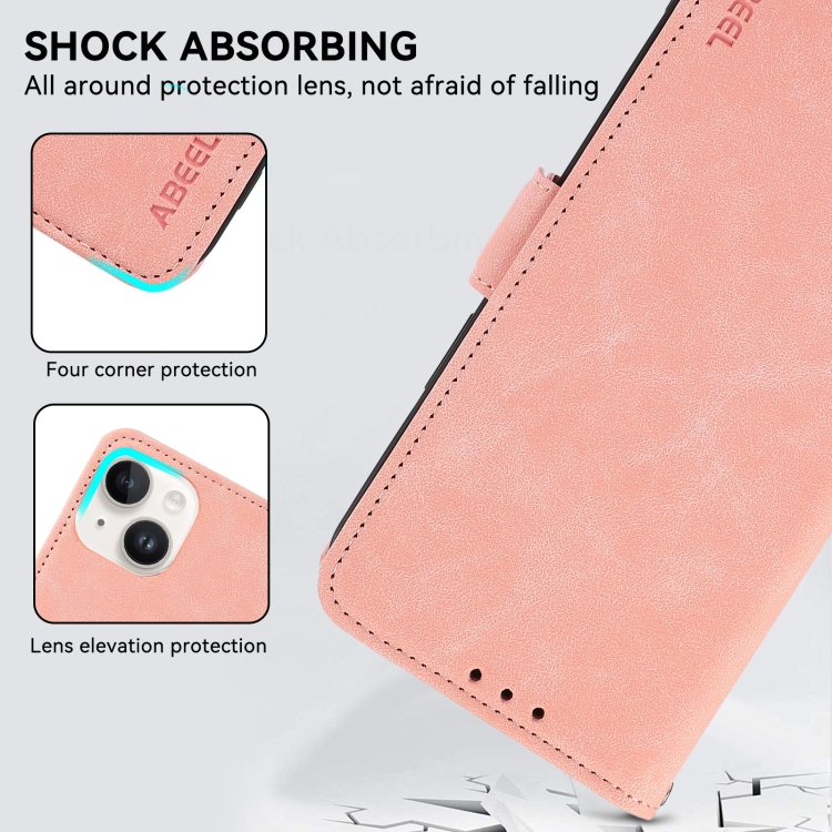 For Samsung Galaxy S23+ 5G ABEEL Frosted Magnetic RFID Leather Phone Case(Pink) For Samsung Galaxy S23+ 5G ABEEL Frosted Magnetic RFID Leather Phone Case(Pink)