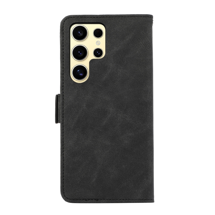 For Samsung Galaxy S23 Ultra 5G ABEEL Frosted Magnetic RFID Leather Phone Case(Black)