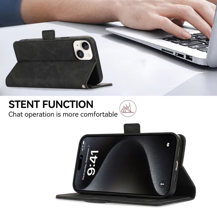 For Samsung Galaxy S23 Ultra 5G ABEEL Frosted Magnetic RFID Leather Phone Case(Black)