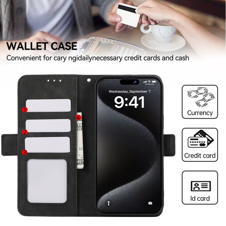 For Samsung Galaxy S23 Ultra 5G ABEEL Frosted Magnetic RFID Leather Phone Case(Black)