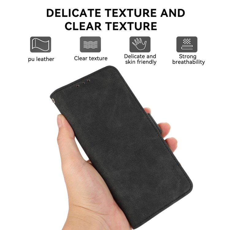 For Samsung Galaxy S23 Ultra 5G ABEEL Frosted Magnetic RFID Leather Phone Case(Black)