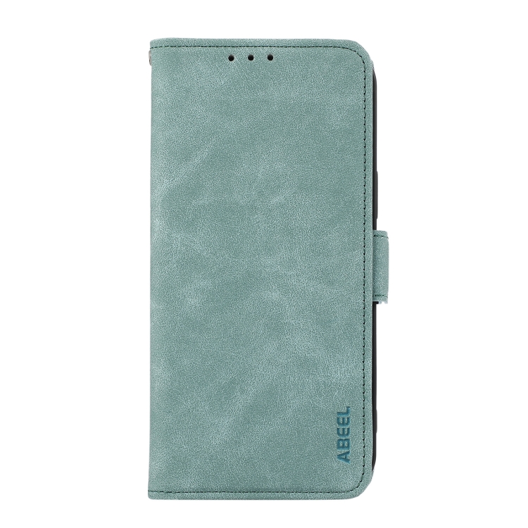 For Samsung Galaxy S24+ 5G ABEEL Frosted Magnetic RFID Leather Phone Case(Cyan)