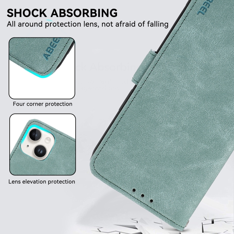 For Samsung Galaxy S24+ 5G ABEEL Frosted Magnetic RFID Leather Phone Case(Cyan)