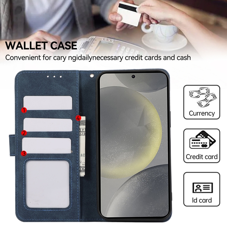 For Samsung Galaxy S24+ 5G ABEEL Color Block Magnetic RFID Leather Phone Case(Blue-Brown) For Samsung Galaxy S24+ 5G ABEEL Color Block Magnetic RFID Leather Phone Case(Blue-Brown)